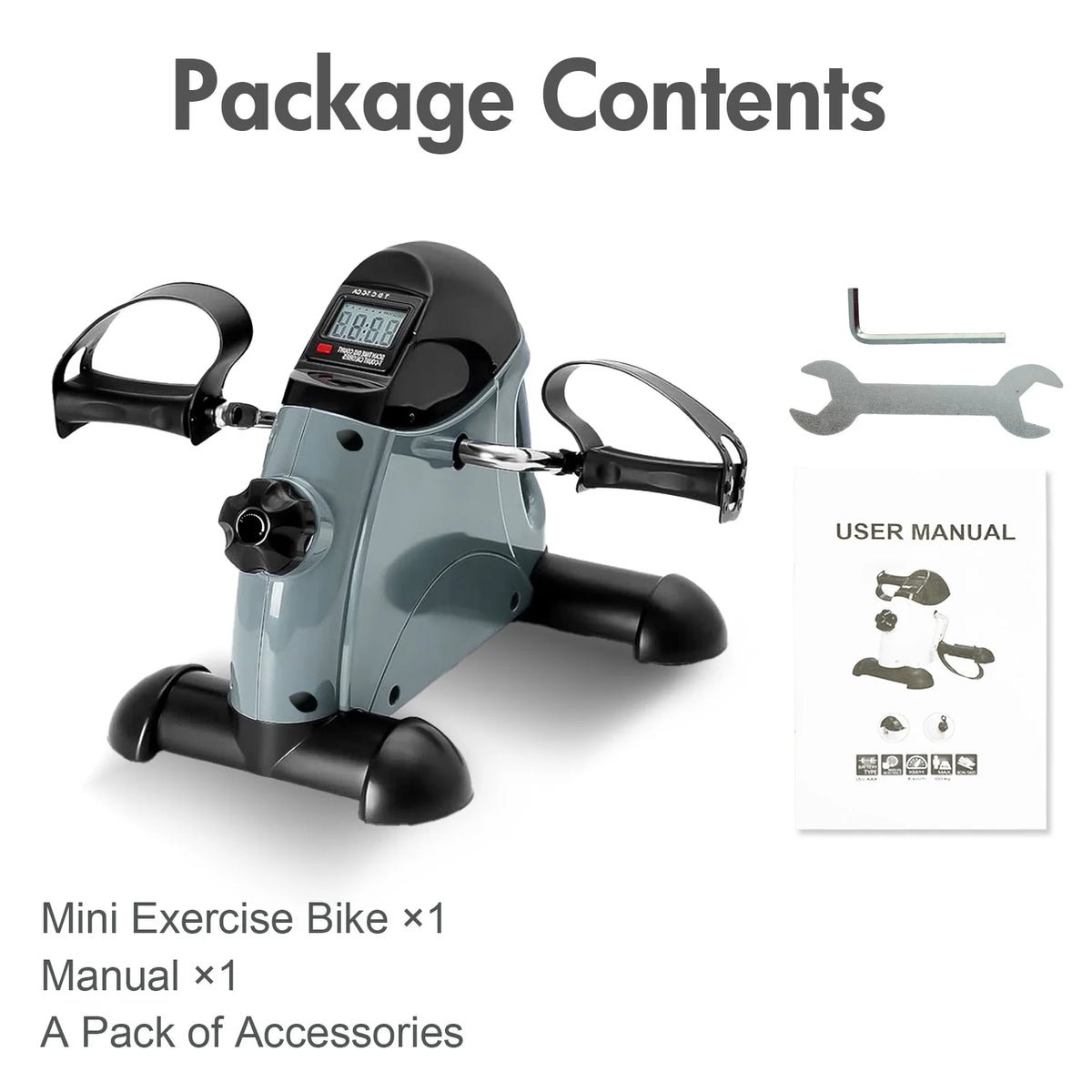 Mini Under Desk Pedal Exerciser Bike Digital LCD Cardio Trainer